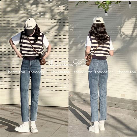 Quần Jeans Ống Đứng Xanh Xám Thecotton Quần Bò Nữ Ống Suông Lưng Cao Bigbuy360 Bigbuy360 Vn