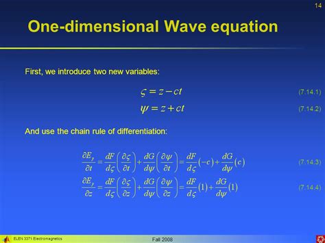 One Dimensional Wave Equation