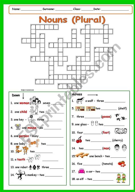 Exercicios Plural Of Nouns Para Imprimir Exercicios Plural Of Nouns