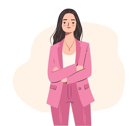 Premium Vector Confident Business Woman Young Empowered Woman In Stylish Suit Girl Character