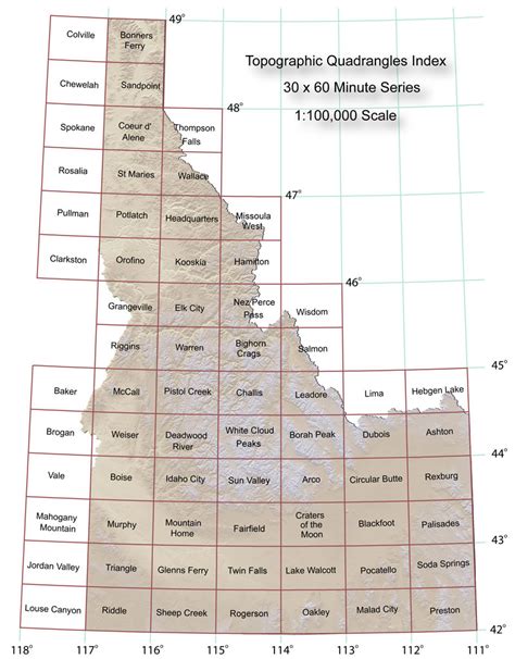 Idaho Map Indexes Idaho Geological Survey