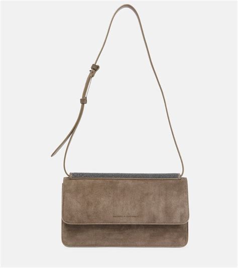 Brunello Cucinelli Embellished Suede Crossbody Bag ShopStyle