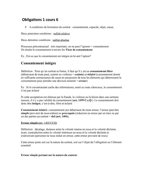 Obligations 1 Cours 6 2019 Obligations 1 Cours 6 4 Conditions De