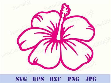 Hibiscus Svg Tropical Flower Svg Hawaiian Flower Svg Digital