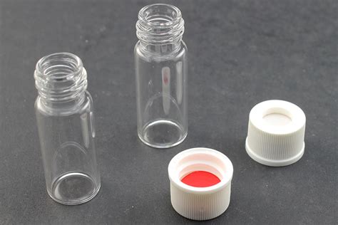 Vial Kit Clear Glass 2 0ml Screw Top Wide Opening Vial Screw Cap 10mm White Polypropylene W