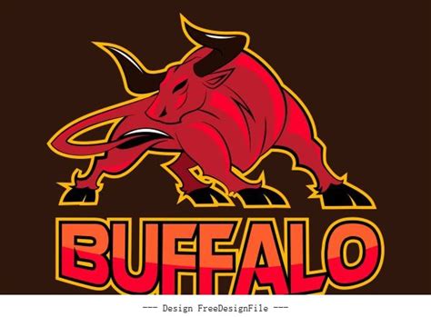 Buffalo logo black red vector free download