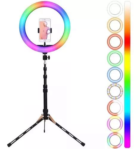 Aro Led Colores 26cm Led Rgb Trípode 2 1 Metros Tik Tok Cuotas sin