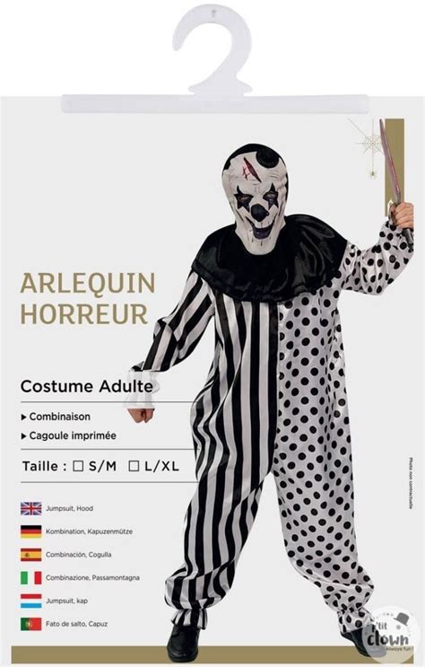 D Guisement Arlequin Horreur Adulte Terrifiant Et Amusant