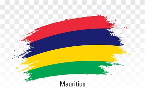 Premium Vector Mauritius Flag Grunge Brush Stroke Flag Of Mauritius