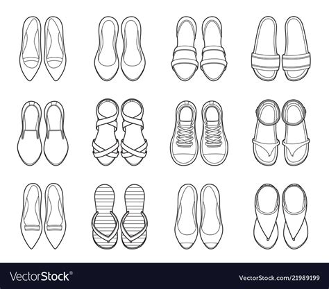 Set Of Different Types Womens Shoes Pair Vector Image