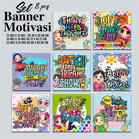 Set Motivasi 8 Pcs Keceriaan Kelas Pejabat Sekolah Banner Shopee