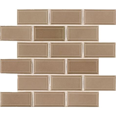 Taupe 2x4 Glossy bevel Ceramic Subway Tile - Backsplash Tile USA