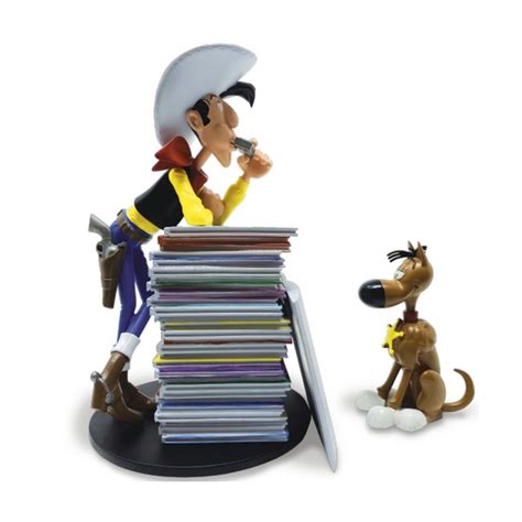 Figurine Lucky Luke Et Rantanplan Piles D Albums Plastoy Collectoys