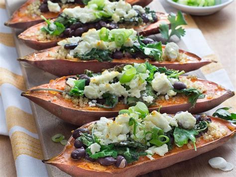 Recipe Info Stuffed Sweet Potato Skins With Quinoa Black Beans And Feta