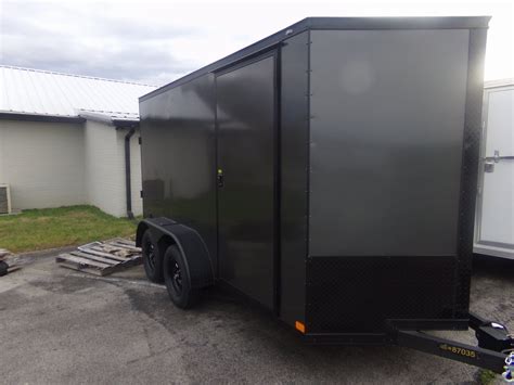 New 2024 Covered Wagon Trailers 6X12 TA CHARCOAL Cargo Enclosed