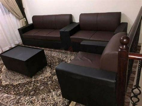 Seating Capacity Seater Modular Rexine Sofa Set Brown At Rs