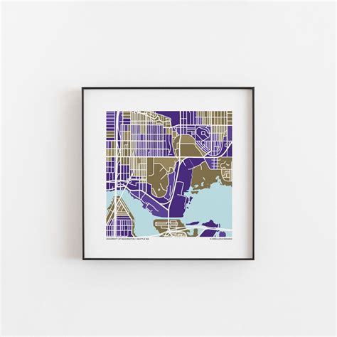 University of Washington Map Print - Etsy