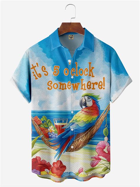 Hardaddy It S 5 O Clock Somewhere Parrot Beach Chest Pocket Short