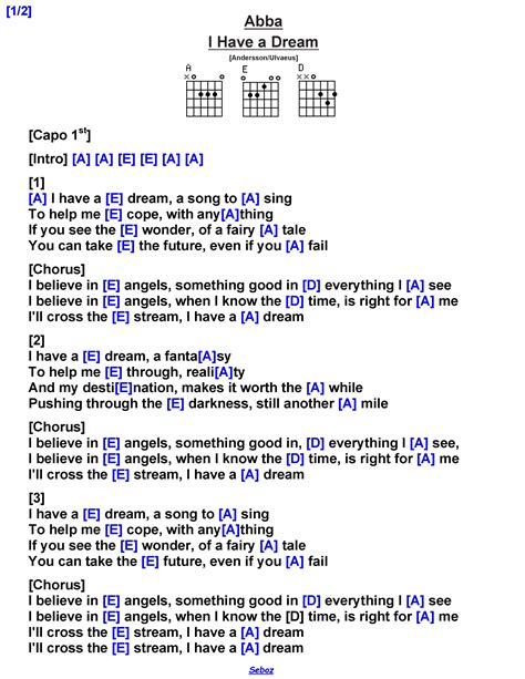 Guitar Chords For Abba Have A Dream