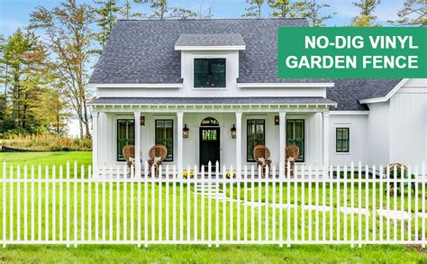 Amazon Garpans 72 W X 44 H Outdoor Vinyl Picket Fence White