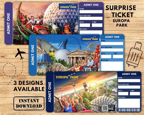 Surprise Europa Park Europa Park Ticket Theme Park Surprise Etsy De