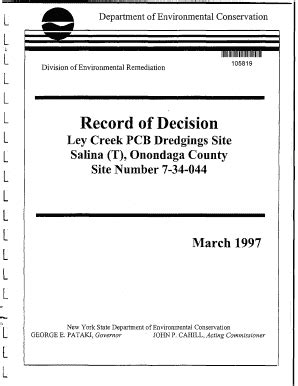 Fillable Online Record Of Decision Ley Creek Pcb Dredgings Site