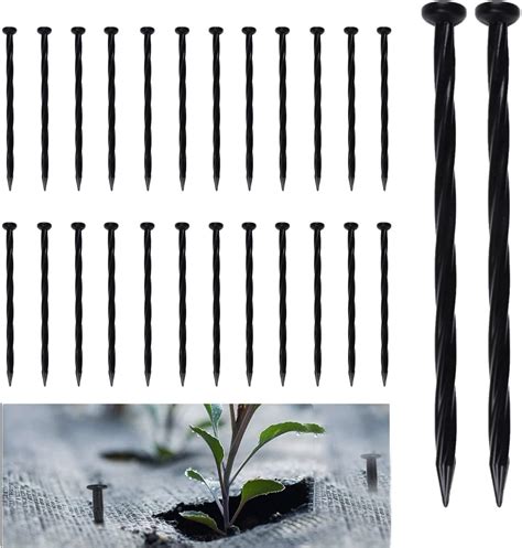 25 Pcs Plastic Edging Stakes 8 Inch Spiral Nylon Landscape Anchoring Spikes For