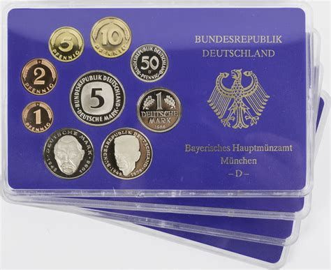 Bundesrepublik Deutschland 4 x 12 68 DM 1988 DFGJ Kursmünzensatz KMS