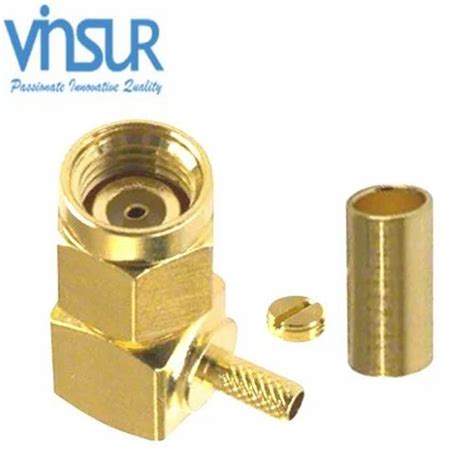 Rf Connector Ohms Rp Sma Male Right Angle Crimp