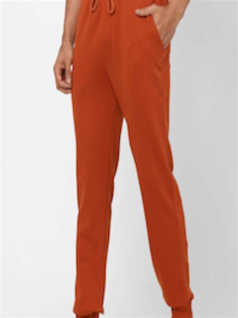 Buy Ajile By Pantaloons Men Rust Brown Solid Lounge Pants Lounge