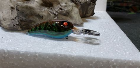 Custom Painted Rock Crawler Crankbait Ice Blue Craw Ebay