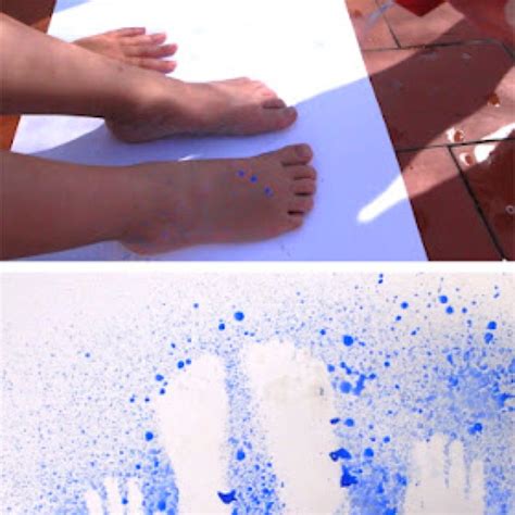 Two Photos One With Blue Ink And The Other With White Paint On It S Feet