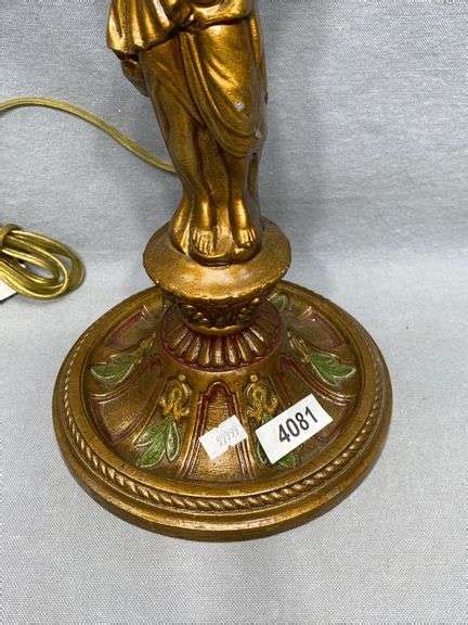 Antique Figural Spelter Woman Lamp Dixon S Auction At Crumpton