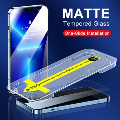 Full Coverage Easy Install Matte Tempered Glass Screen Protector For Iphone 15 Pro Max 14 13 12