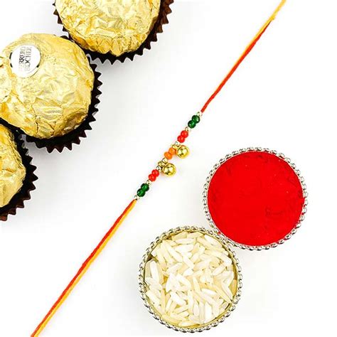 Send Traditional Rakhi With Ferrero Rocher Online