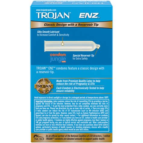 Trojan ENZ Condoms - Reviews, Lubricated, Classic Shape, Size