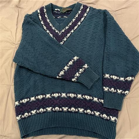 Blue Knit Crewneck Great quality and very warm!... - Depop