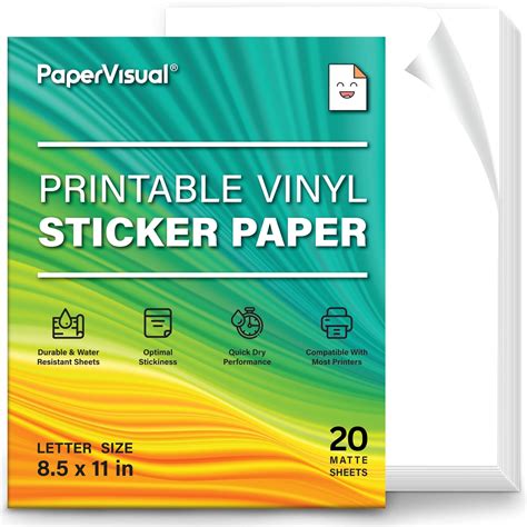 Printable Waterproof Vinyl Sticker Paper For Stickers Decals