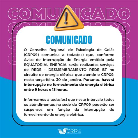 Comunicado de Interrupção de Energia CRP09