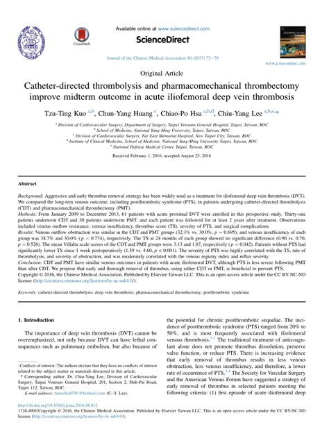 Pdf Catheter Directed Thrombolysis And Pharmacomechanical