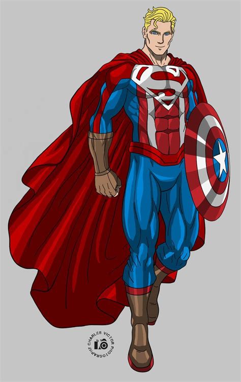 Superman X Captain America Dc Comics Vs Marvel Superman Artwork