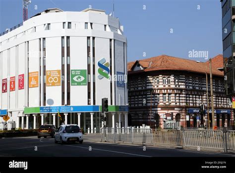 Fort Colombo Sri Lanka modern and old buildings Standard Chartered Bank ...