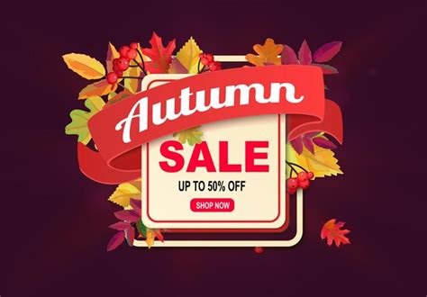 Premium Vector Autumn Sale Banner With Fallen Leaves