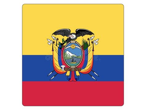 Bandera Cuadrada De Ecuador Ilustración del Vector Ilustración de