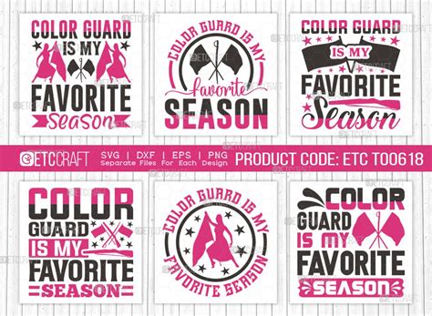 Color Guard Is My Favorite Season SVG Bundle Marching Band Svg Color