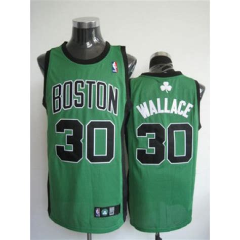 Boston Celtics 30 Wallace Green Black Number Jersey Cheap