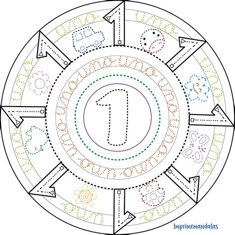 Mandala Para Grafomotricidad Números Del 1 Al 5