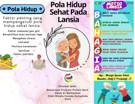 Leaflet POLA Hidup Sehat Lansia Nursing Student ITKES Wiyata Husada