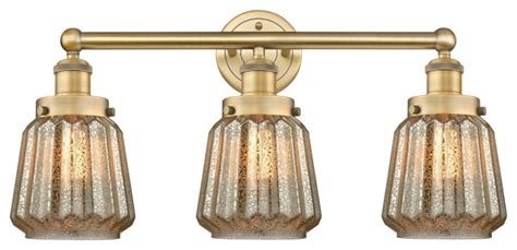 Edison Chatham 3 Light 25 Bath Vanity Light Brushed Brass Finish