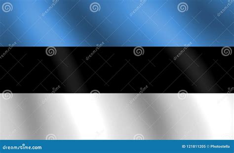 Wavy Estonian Flag Estonia Flag Illustration Stock Illustration